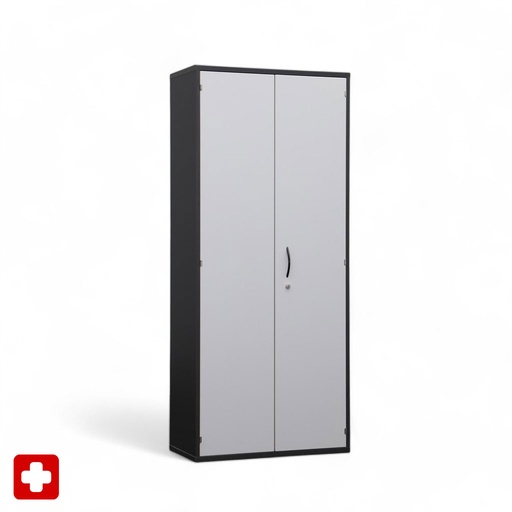Flügeltürschrank Elan Euroffice mit runder Kante und silbernen Scharnieren (Normal gebraucht, mit Schlüssel)
