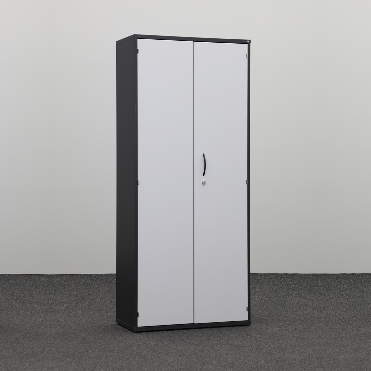 Flügeltürschrank Elan Euroffice (Lichtgrau, Normal Gebraucht, Mit Schlüssel)