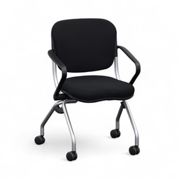 Konferenz Klappstuhl mit Rollen (Normal gebraucht, Schwarz)