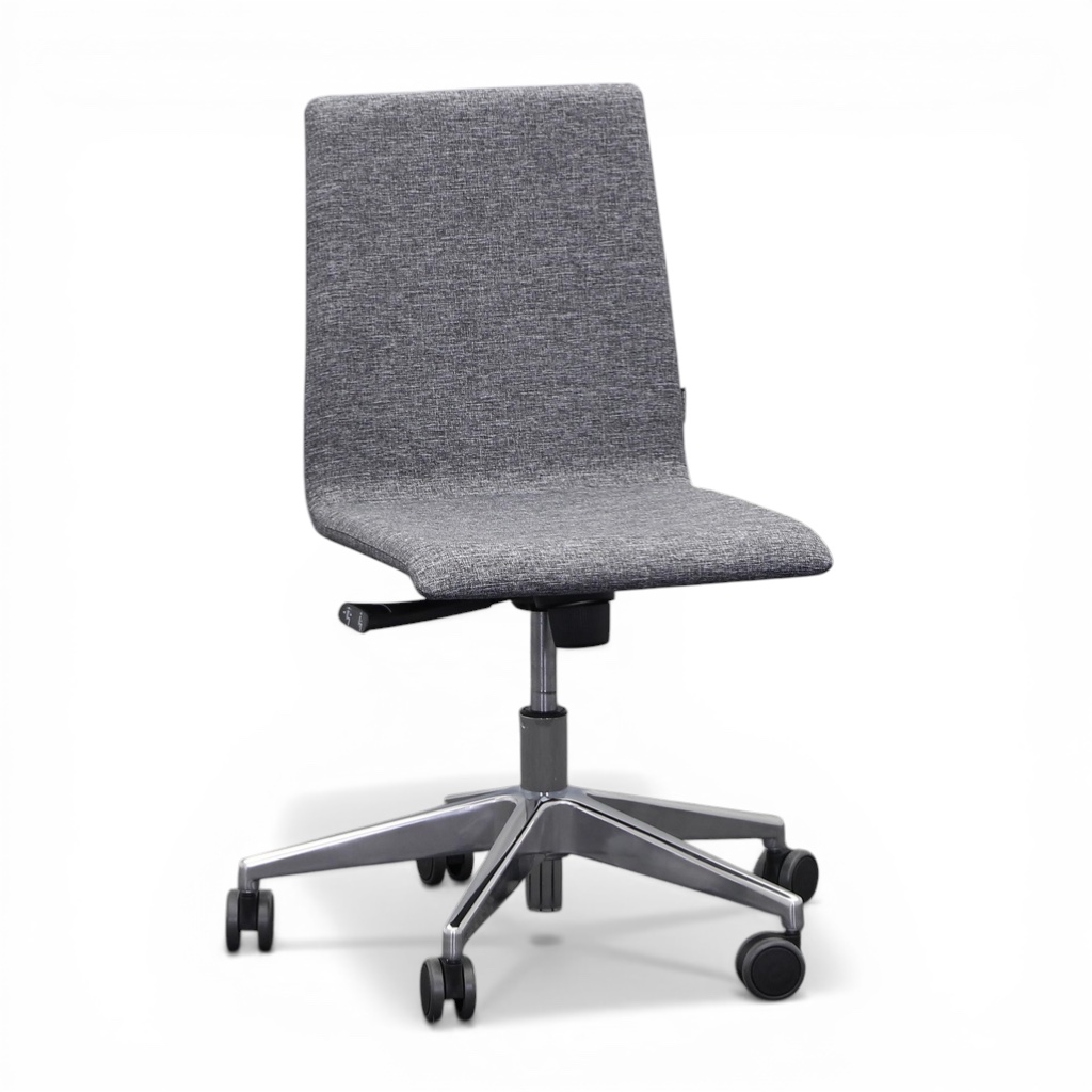 Chaise de bureau pivotante Narbutas Moon sans accoudoirs, Gris, Nouveau, Chaise ergonomique - idéale pour un travail flexible