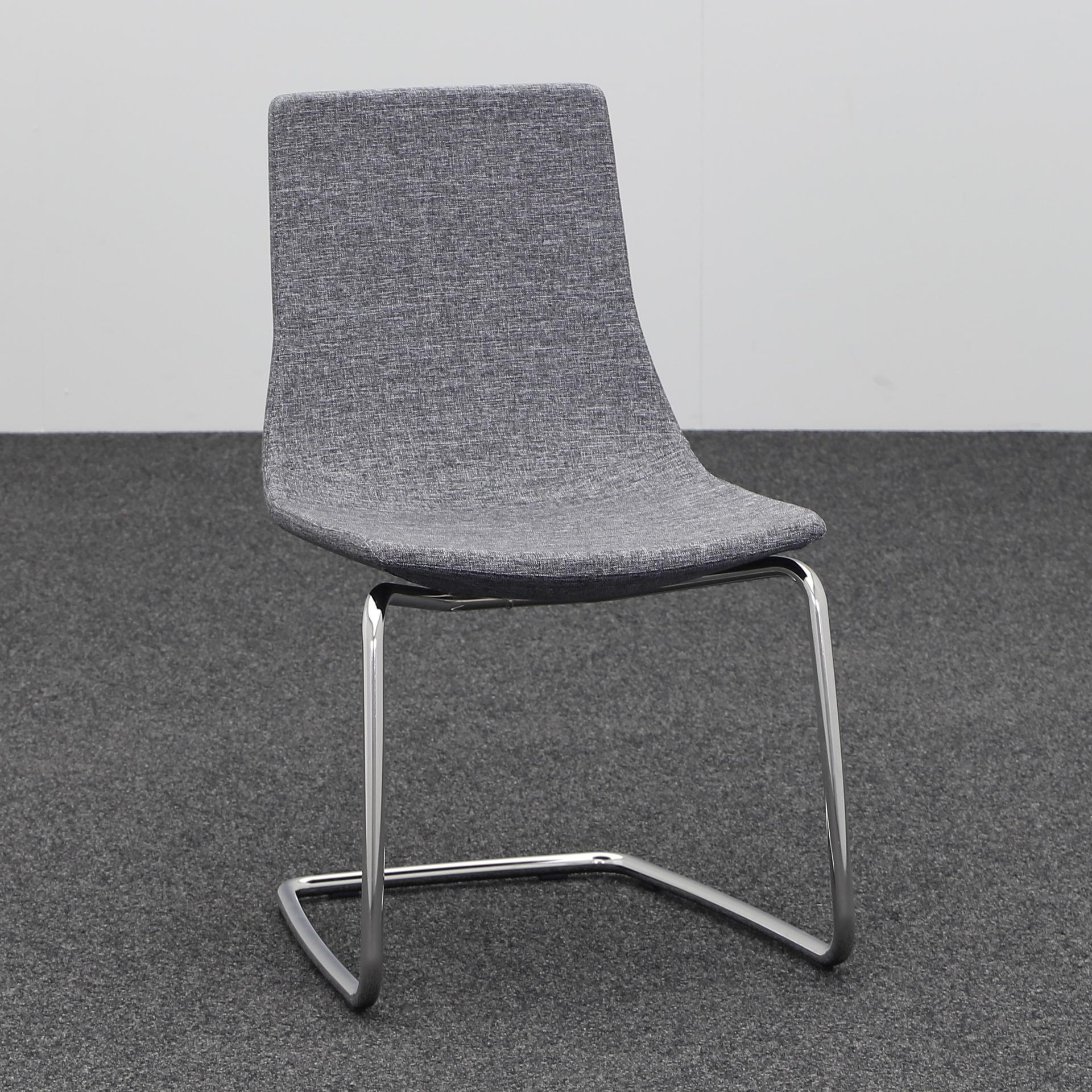 Freischwinger Narbutas North Cape Grau ohne Armlehnen, Freischwinger-Gestell, Neu - Perfekt für Besucher und Gäste