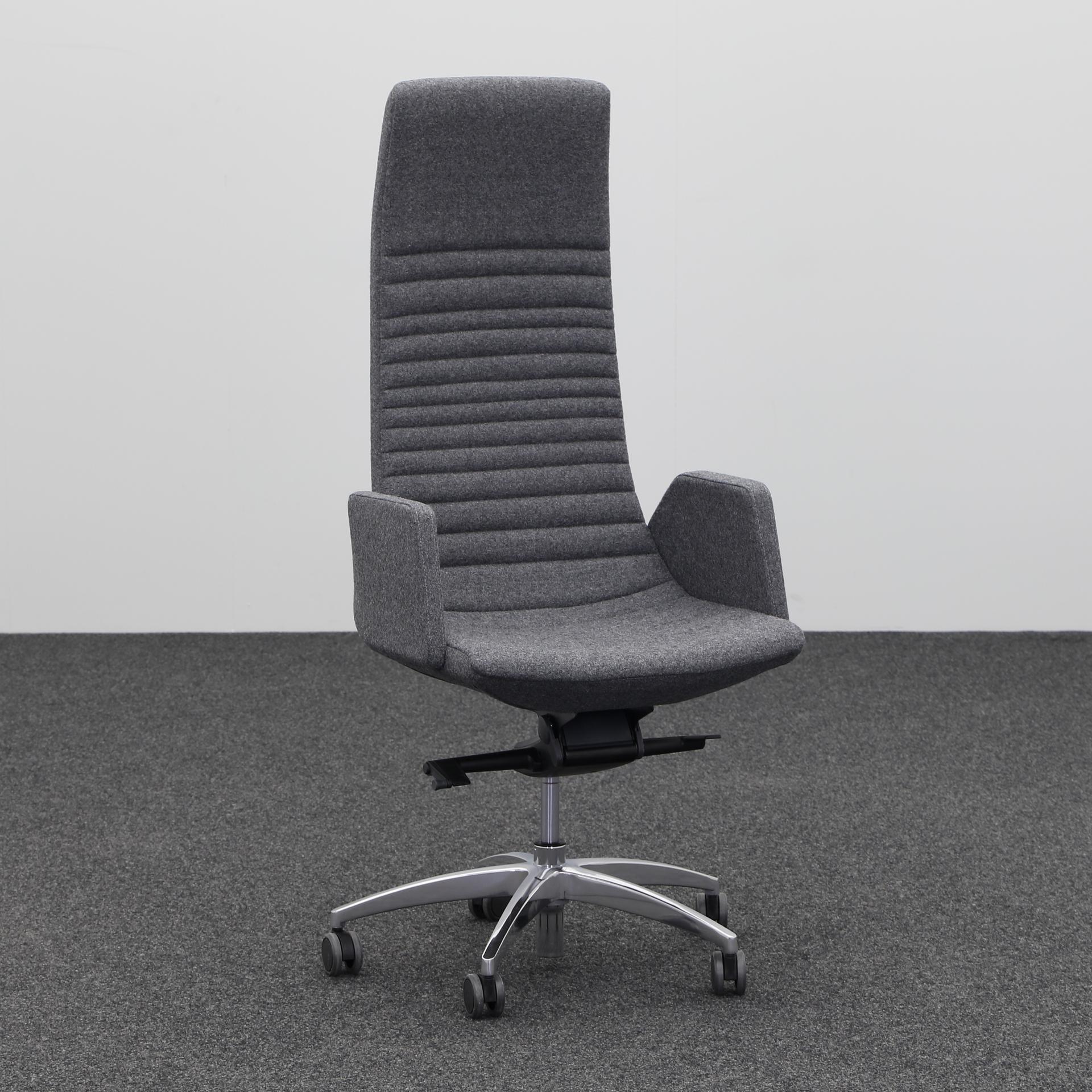 Chaise de bureau Narbutas North Cape avec accoudoirs fixes, Anthracite, Nouveau, Chaise ergonomique - idéale pour un travail flexible