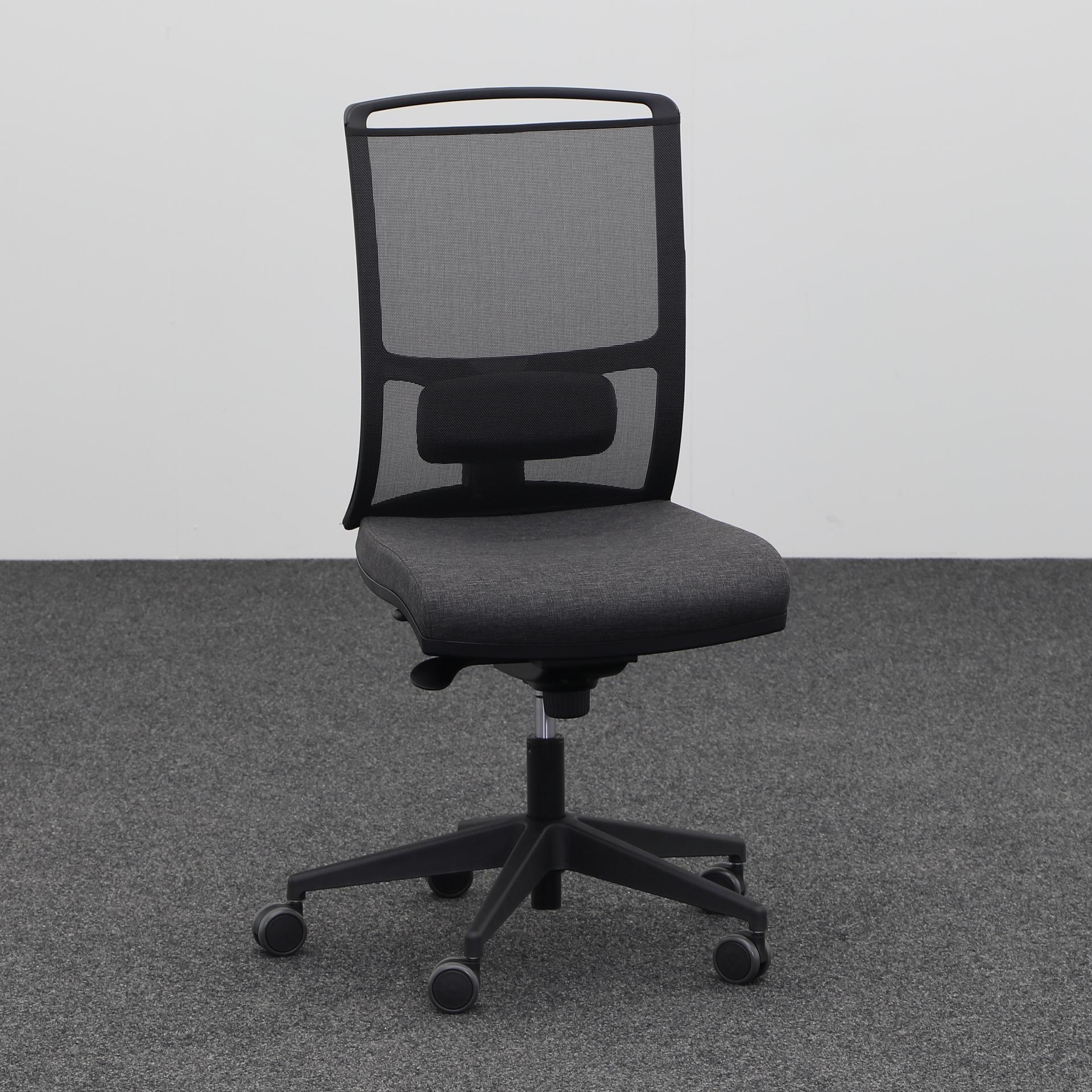 Bürodrehstuhl Narbutas Diva ohne Armlehnen, Anthrazit, Neu, Ergonomischer Stuhl - ideal für flexibles Arbeiten