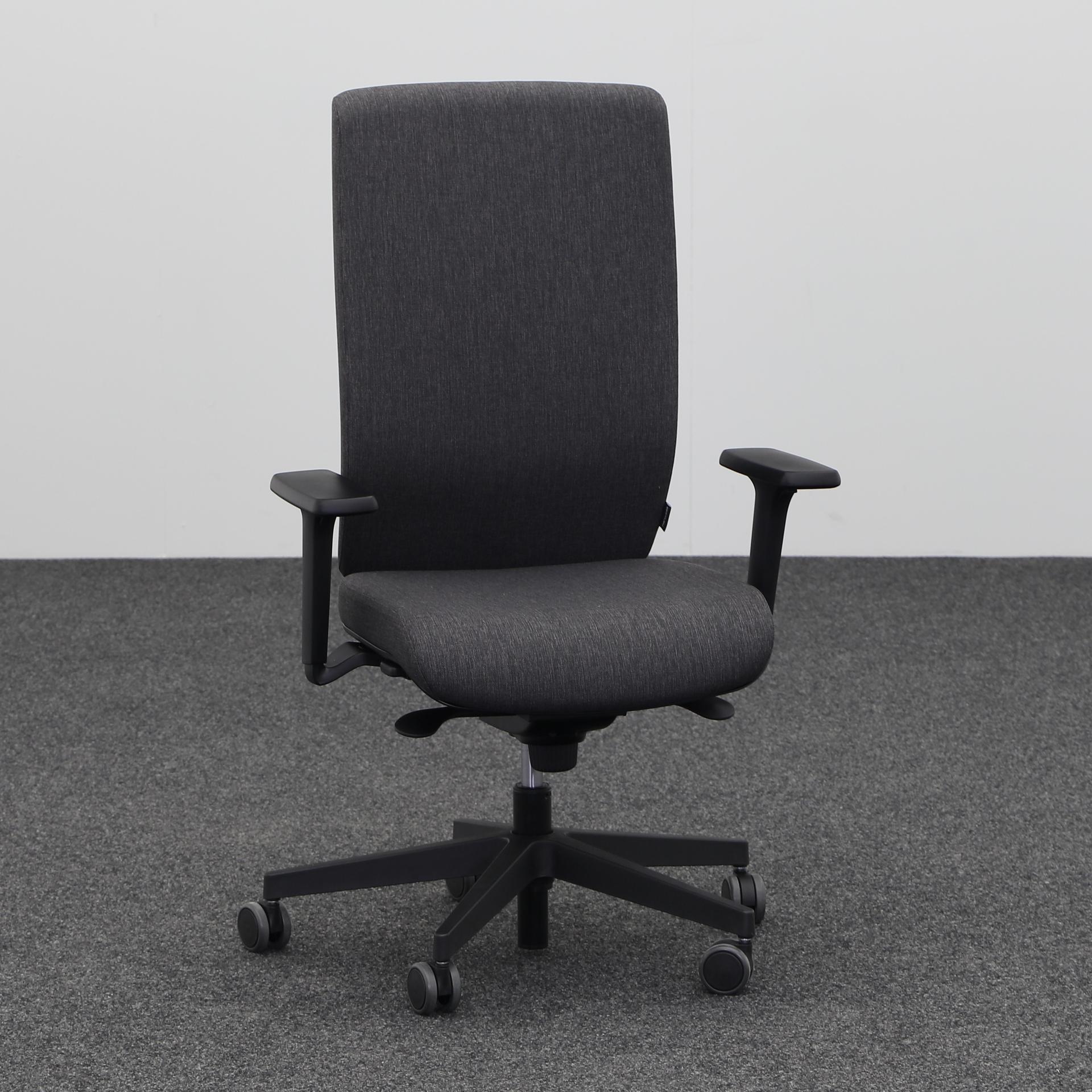 Chaise de bureau Narbutas Aura avec accoudoirs 1D, Anthracite, Nouveau, Chaise ergonomique - idéale pour un travail flexible