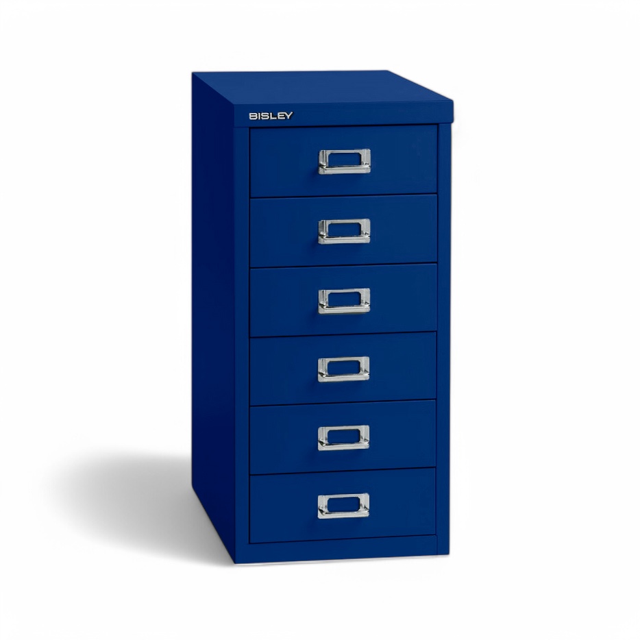 Standcontainer Bisley Multidrawer, Blau, ohne Schliesszylinder, Neu – Ideal für leichte Aufbewahrung