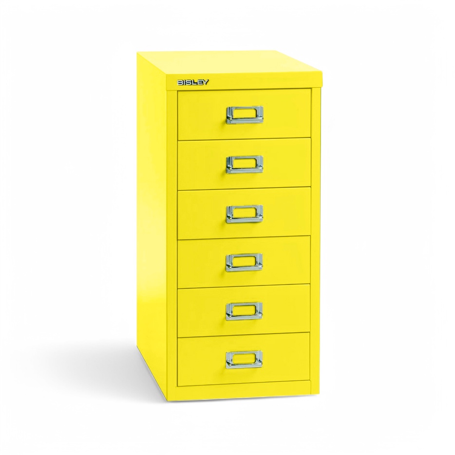 Standcontainer Bisley Multidrawer, Gelb, ohne Schliesszylinder, Neu – Ideal für leichte Aufbewahrung