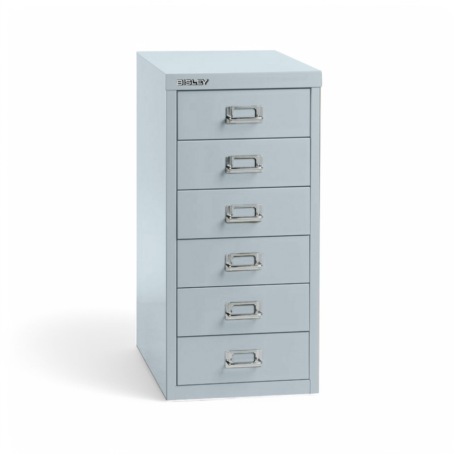 Standcontainer Bisley Multidrawer, Lichtgrau, ohne Schliesszylinder, Neu – Ideal für leichte Aufbewahrung