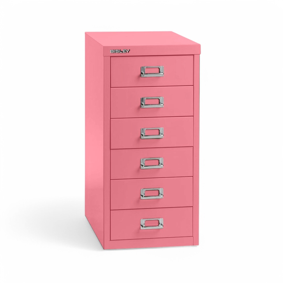 Standcontainer Bisley Multidrawer, Rosa, ohne Schliesszylinder, Neu – Ideal für leichte Aufbewahrung
