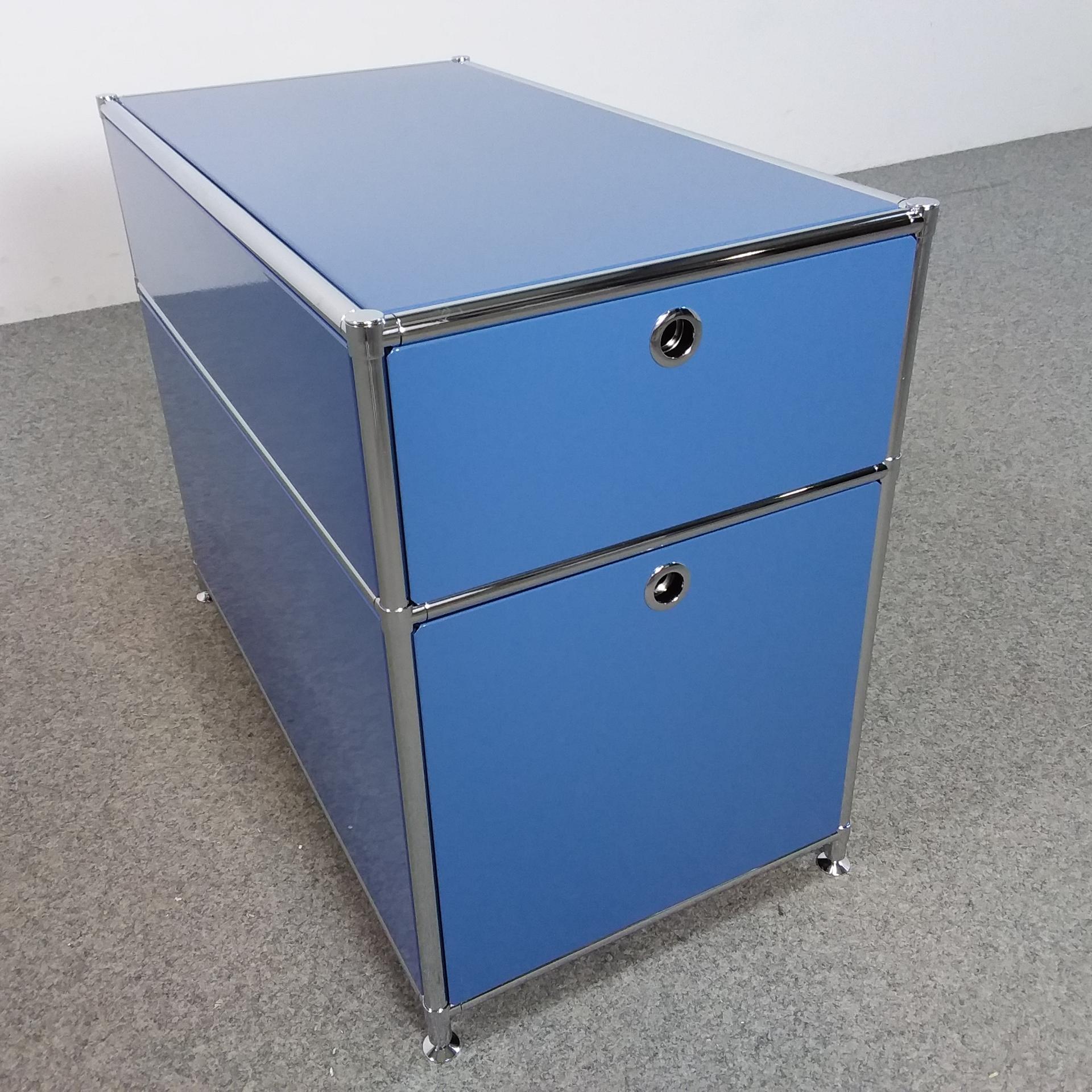 Conteneur sur pied System4, Bleu, sans cylindre de fermeture, Nouveau - idéal pour un rangement facile