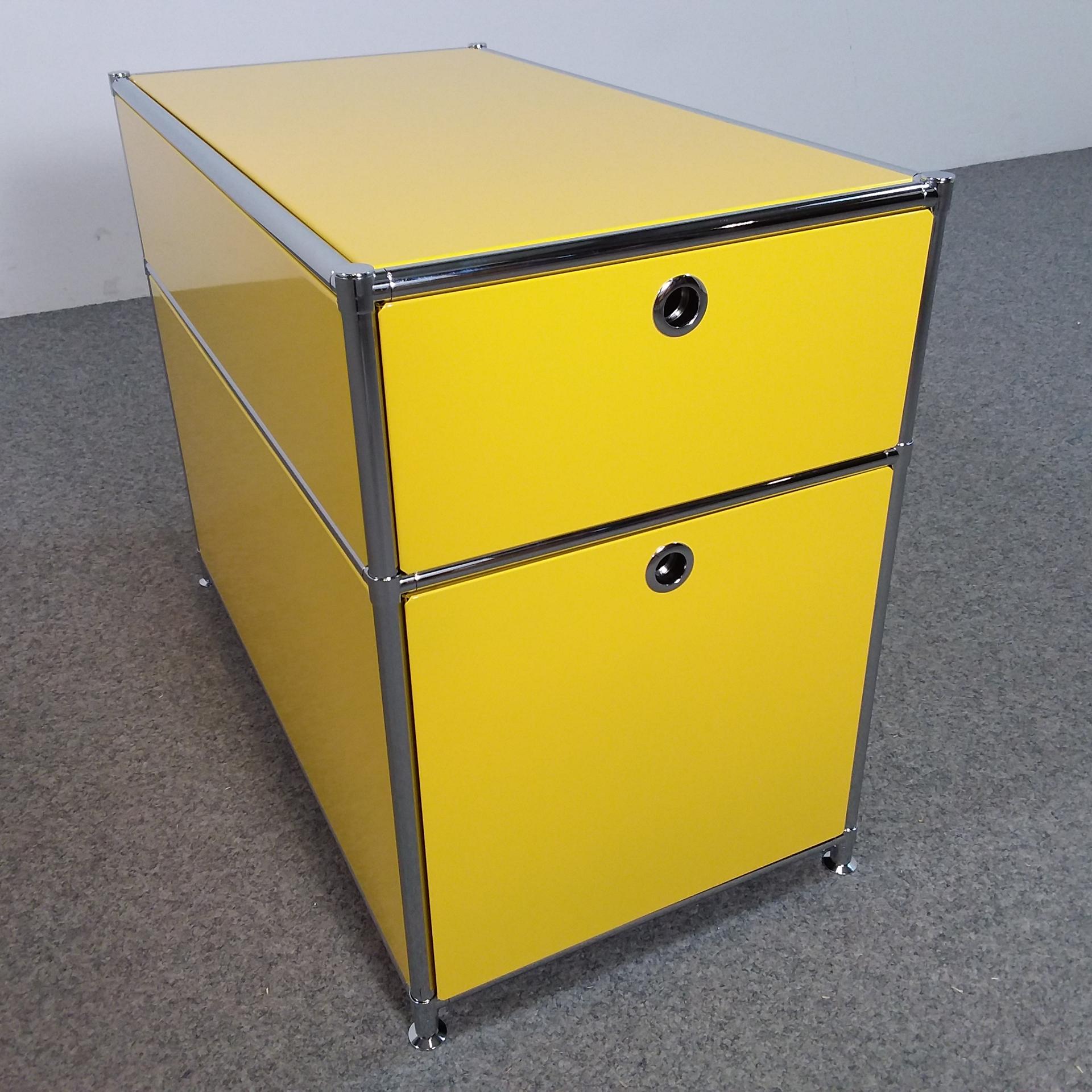 Conteneur sur pied System4, Jaune, sans cylindre de fermeture, Nouveau - idéal pour un rangement facile