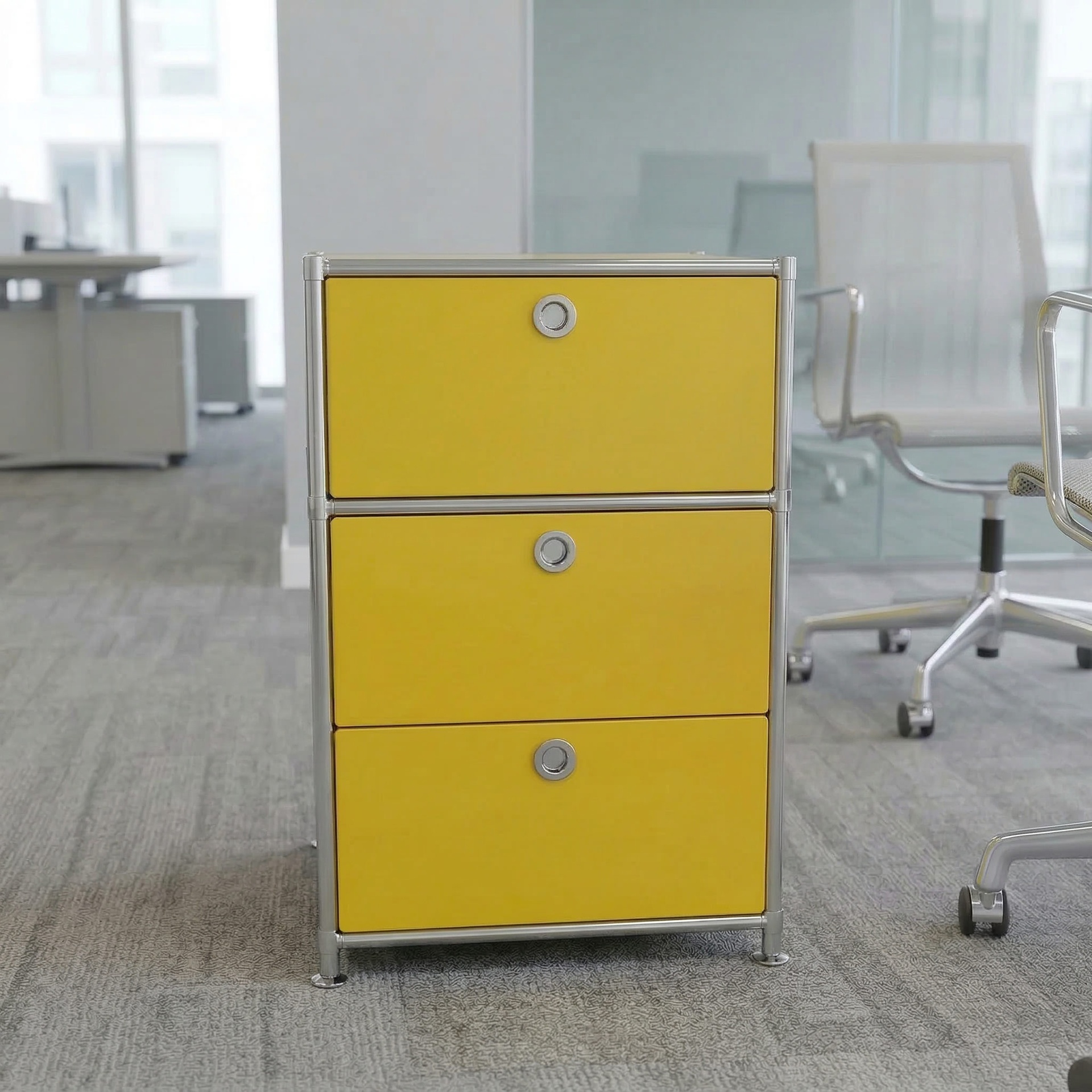 Standcontainer System4, Gelb, ohne Schliesszylinder, Neu – Ideal für leichte Aufbewahrung