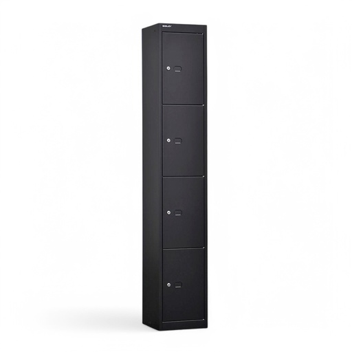 Garderobenschränke Bisley Office (Schwarz, Neu, mit 4 Türen, mit Schlüssel)