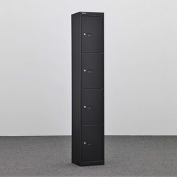 Garderobenschränke Bisley Office (Schwarz, Normal gebraucht, mit 4 Türen, mit Schlüssel)