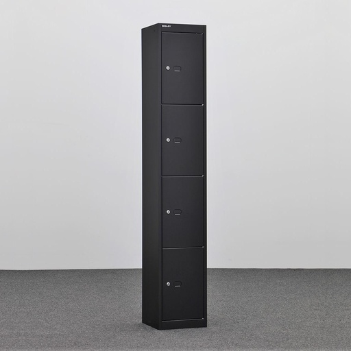 Garderobenschränke Bisley Office (Schwarz, Normal gebraucht, mit 4 Türen, mit Schlüssel)
