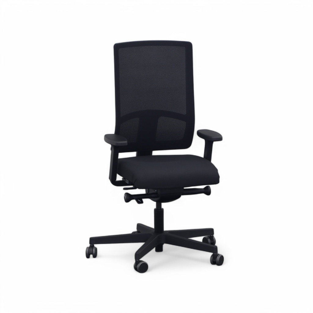 Chaise de bureau Sitag SitagX-Line filet avec accoudoirs 2D, Noir, Nouveau, Chaise ergonomique - idéale pour un travail flexible