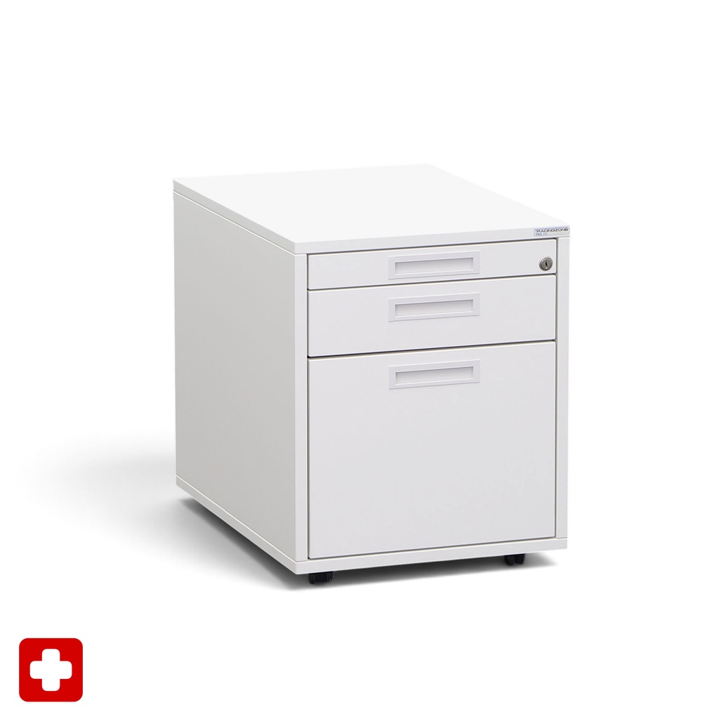Rollcontainer Tradingzone Proline (Neu, Weiss, mit Schlüssel, mit Hängeregister & Stauraum)