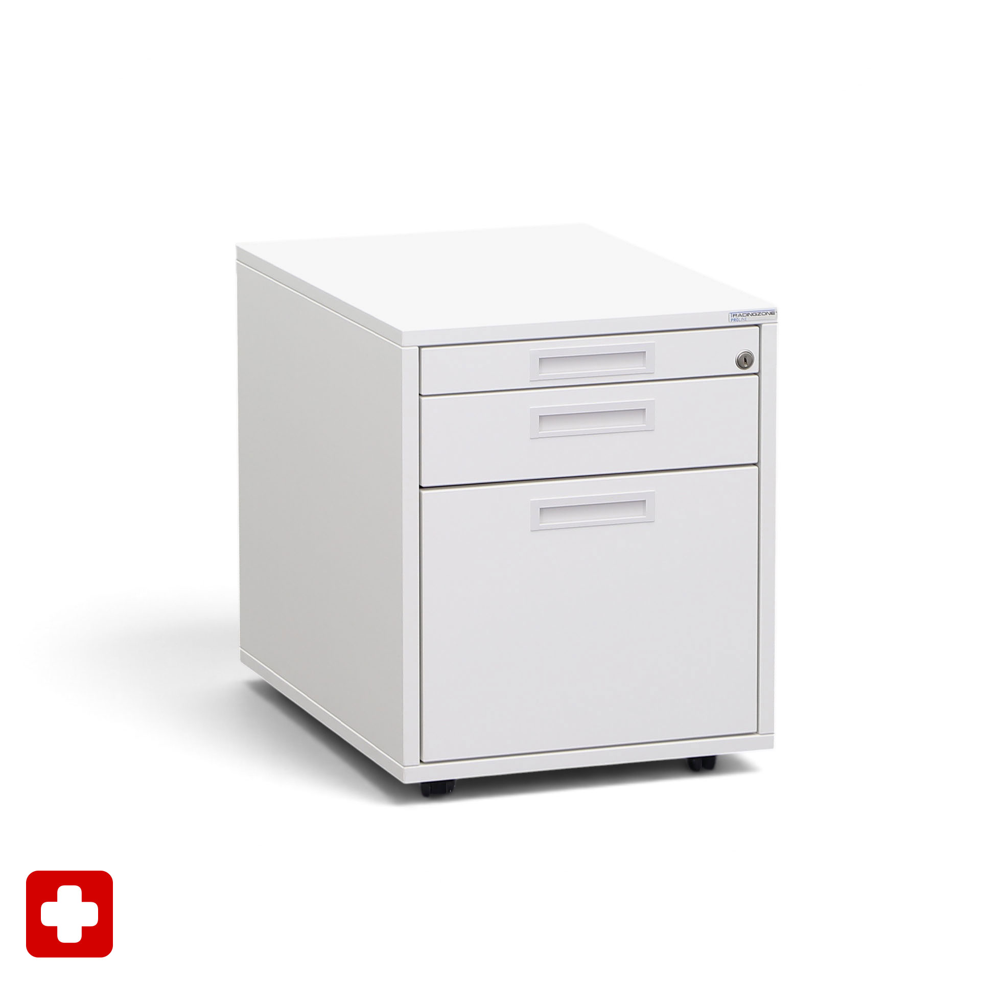 Rollcontainer Tradingzone Proline, Weiss, mit Hängeregister & Stauraum, Neu – perfekt für modernes Büro