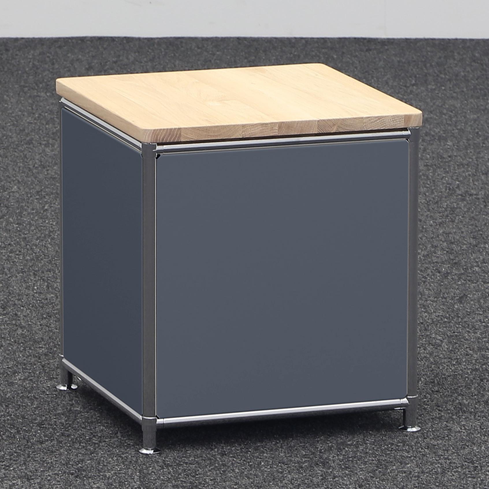 Image of Beistelltisch System4 40x40 cm, Anthrazit/Verchromt, Quadratisch, Neu Tisch - Optimal für moderne Büroeinrichtung