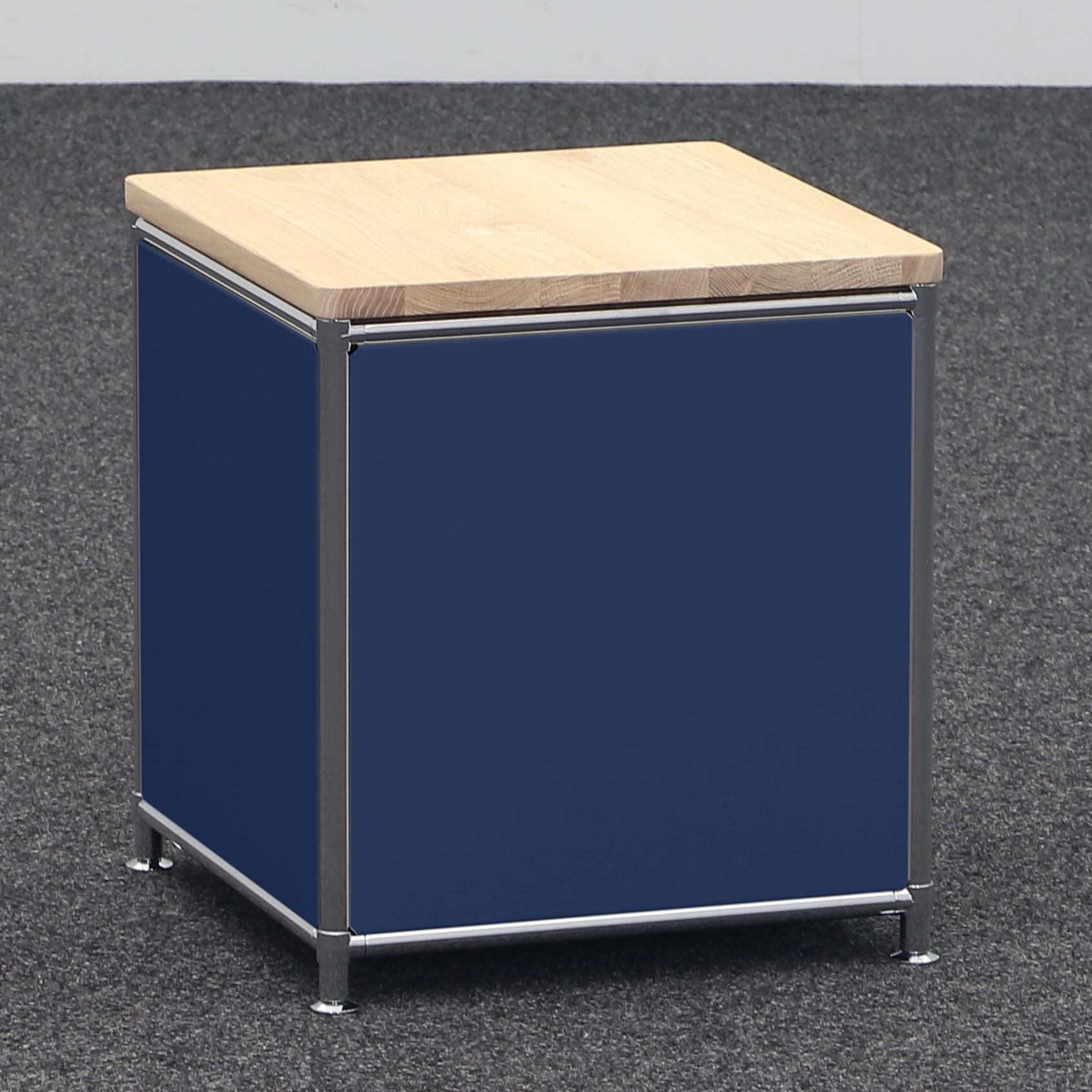 Image of Beistelltisch System4 40x40 cm, Dunkelblau/Verchromt, Quadratisch, Neu Tisch - Optimal für moderne Büroeinrichtung