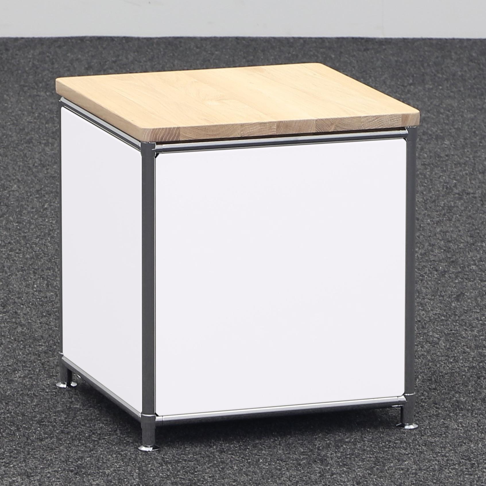 Image of Beistelltisch System4 40x40 cm, Weiss/Verchromt, Quadratisch, Neu Tisch - Optimal für moderne Büroeinrichtung