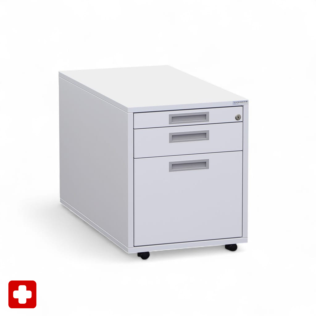 Rollcontainer Tradingzone Proline (Neu, Weissgrau, mit Schlüssel, mit Hängeregister & Stauraum)