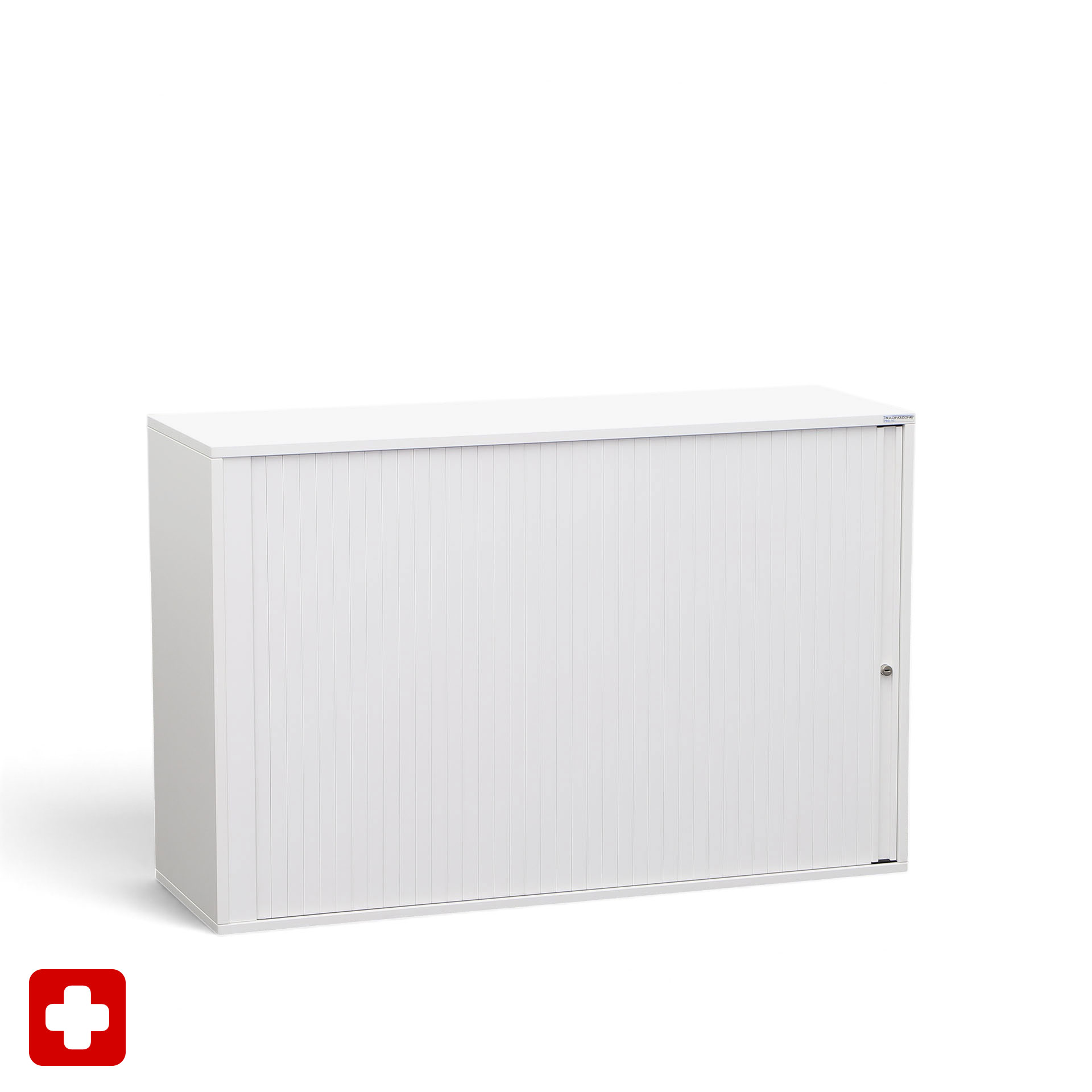 Image of Rollladenschränke Tradingzone Proline 120 x 40 x 80 cm, Weiss, mit Schlüssel, Neu - platzsparende Lösung