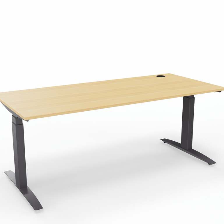 Höhenverstellbarer Arbeitstisch Sitag SitagActive (Eiche, Neu, 180x80, Anthrazit, Anthrazit)