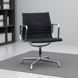 Vitra Aluminium Chair EA 108 (Schwarz, Gut, mit Fixarmlehnen)