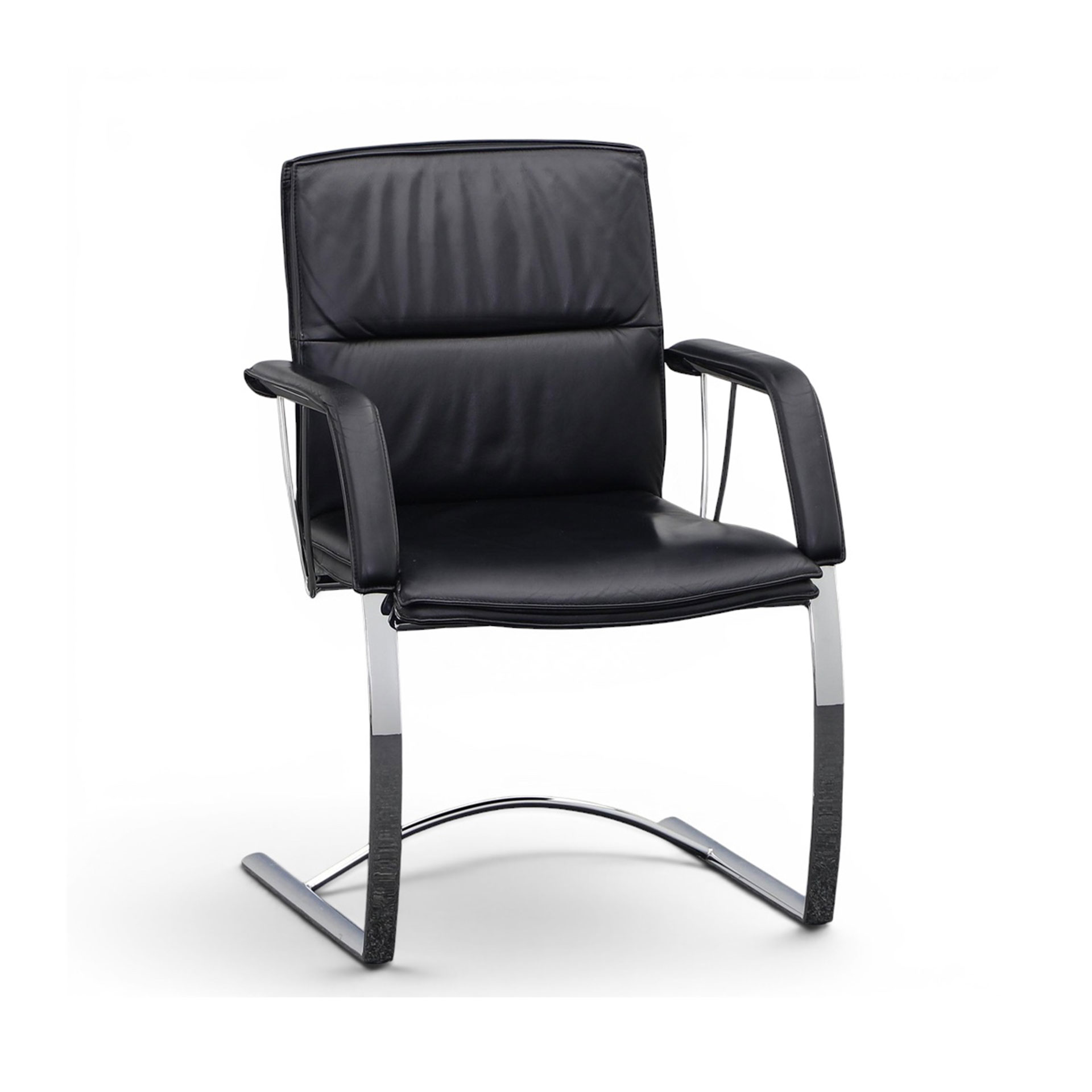 Chaise cantilever Sitag Noir avec accoudoirs fixes, Bâti de chaise cantilever, Normalement utilisé - Parfait pour les visiteurs et les invités
