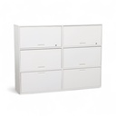 Highboard Lista LO Qub, weiss, Metall (Normal gebraucht, mit Schlüssel)