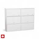 Highboard Lista LO Qub, weiss, Metall (Normal gebraucht, mit Schlüssel)