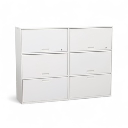 Highboard Lista LO Qub, weiss, Metall (Normal gebraucht, mit Schlüssel)