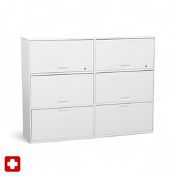 Highboard Lista LO Qub, weiss, Metall (Normal gebraucht, mit Schlüssel)