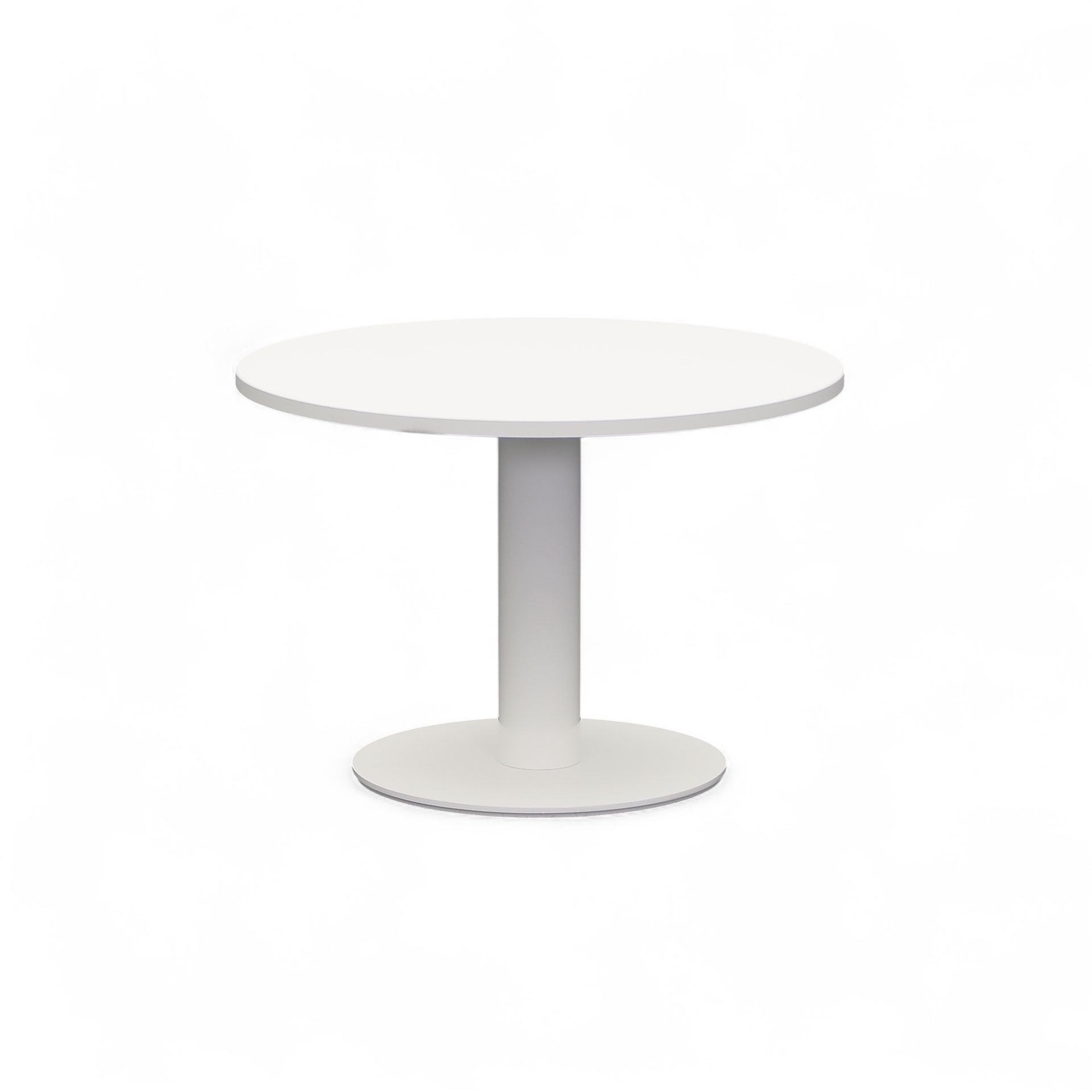 Table de salon ronde Haworth 80x80 cm, Blanc/Blanc, Autour, Normalement utilisé Table - Optimale pour un aménagement de bureau moderne