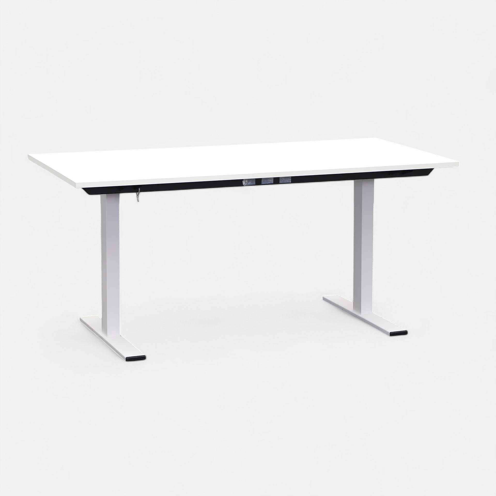 Konferenztisch Lista LO, weiss mit Metallfuss (Weiss, Gut, 160x80, Weiss, Schwarz)