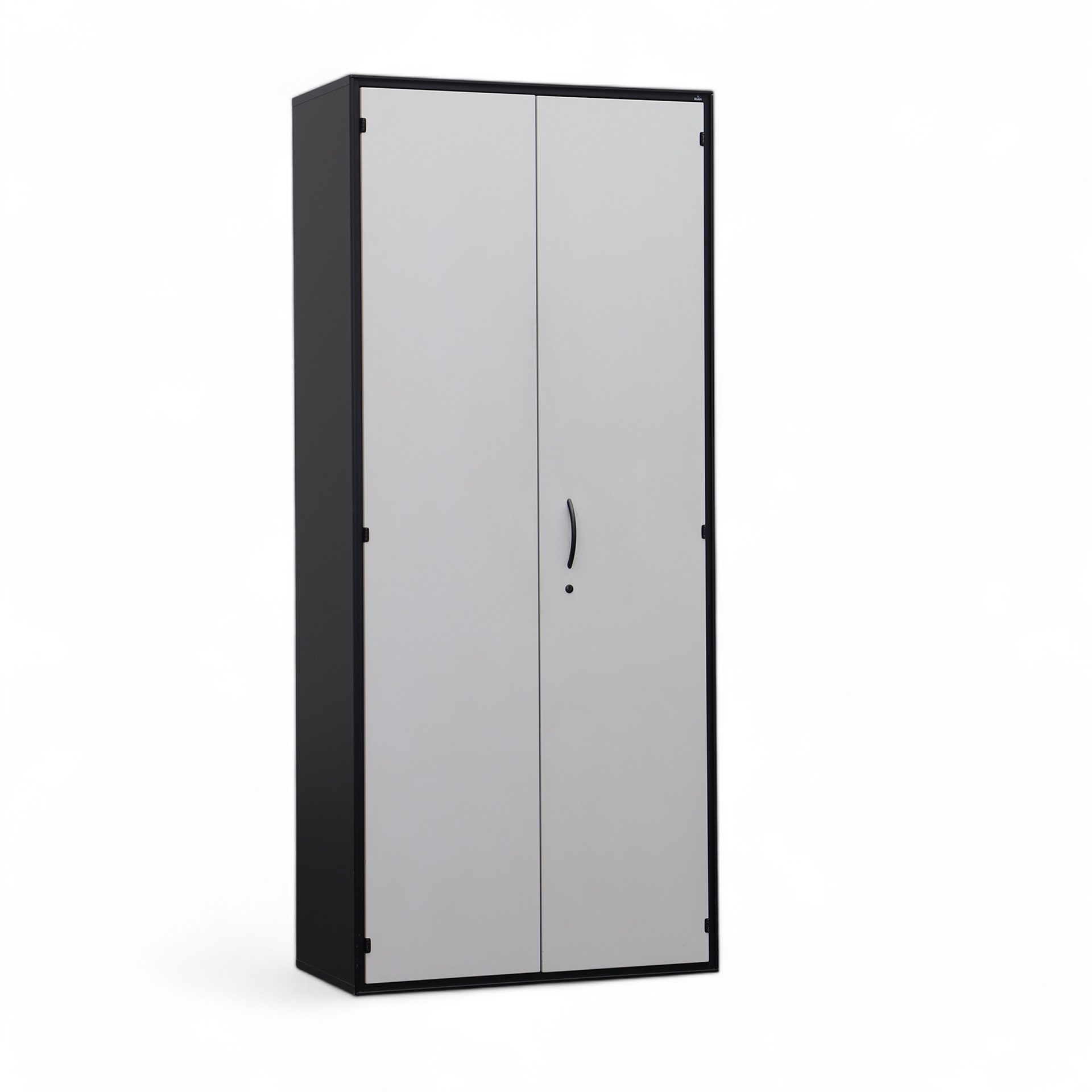 Flügeltürschrank Elan Next (Lichtgrau, Normal Gebraucht, Mit Schlüssel)
