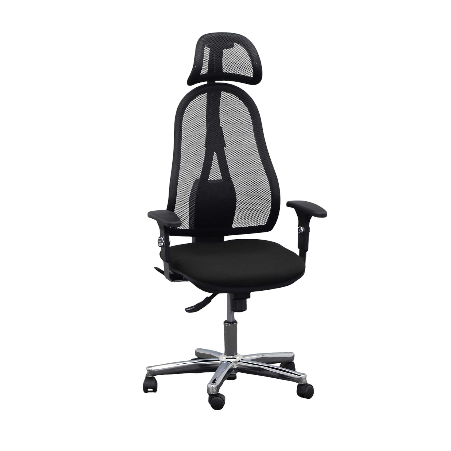 Bürostuhl Topstar High Life 2.0 (Schwarz, Neu, Teppichrollen, 1D Armlehnen)