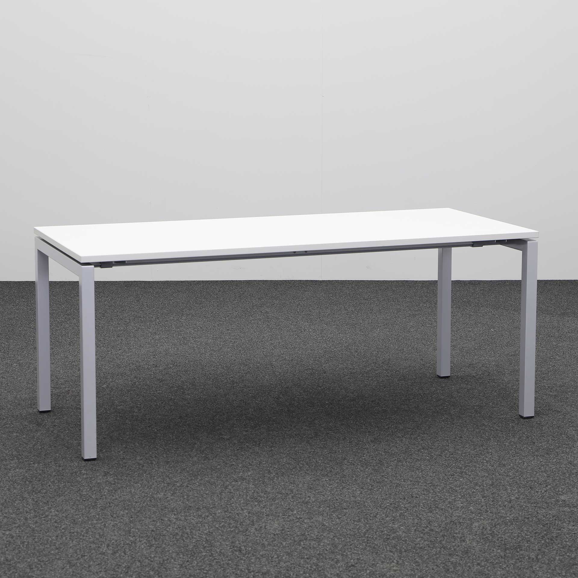 Bureaux ZKD Quadro 180x80 cm, Gris clair/Gris argenté, Normalement utilisé, Table de bureau - pour le bureau ou le home office