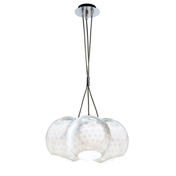 Murano Pendellampen Murano Bolle (Weiss, Sosp. Mazzo 3L.)