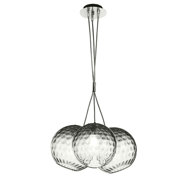 Murano Pendellampen Murano Bolle (Hellgrau-braun, Sosp. Mazzo 3L.)