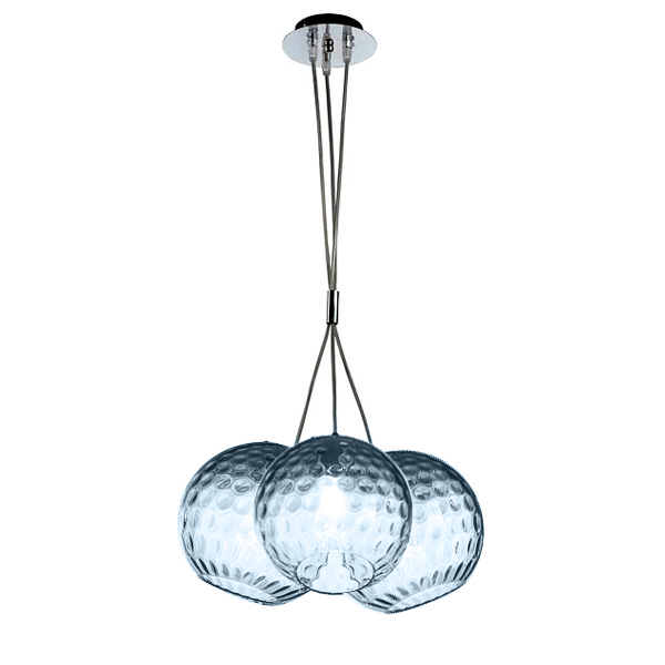 Murano Pendellampen Murano Bolle (Hellblau, Sosp. Mazzo 3L.)