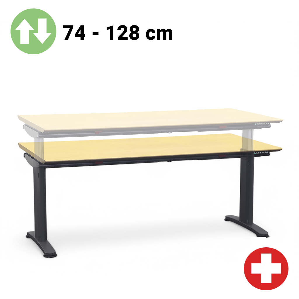 Stehpult Ergodata Multi Desk (Buche, Normal gebraucht, 180x90, Anthrazit, Anthrazit)