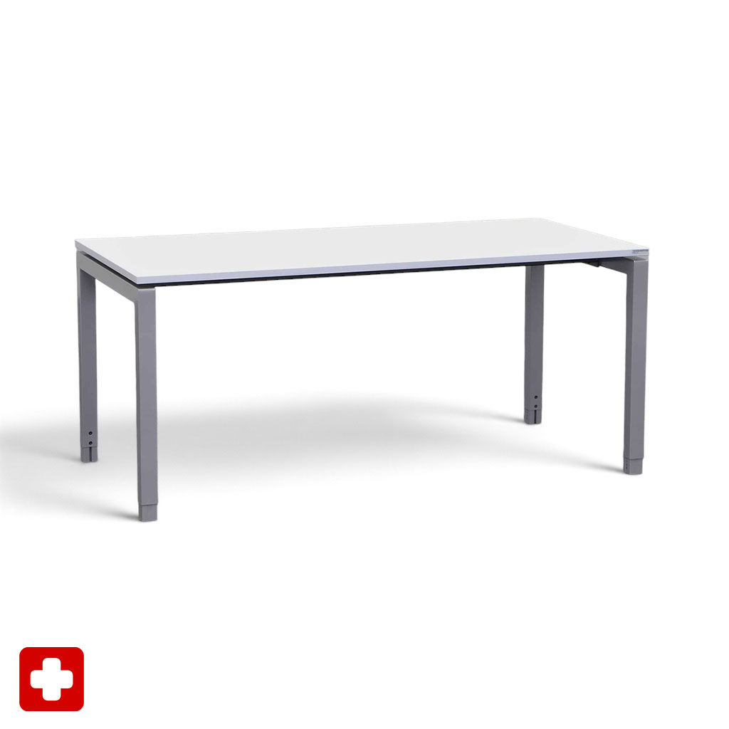 Ergonomischer Schreibtisch Tradingzone Proline 160x80 cm, Weissgrau/Silbergrau, Neu, Tisch - ideal fürs Homeoffice oder Büro