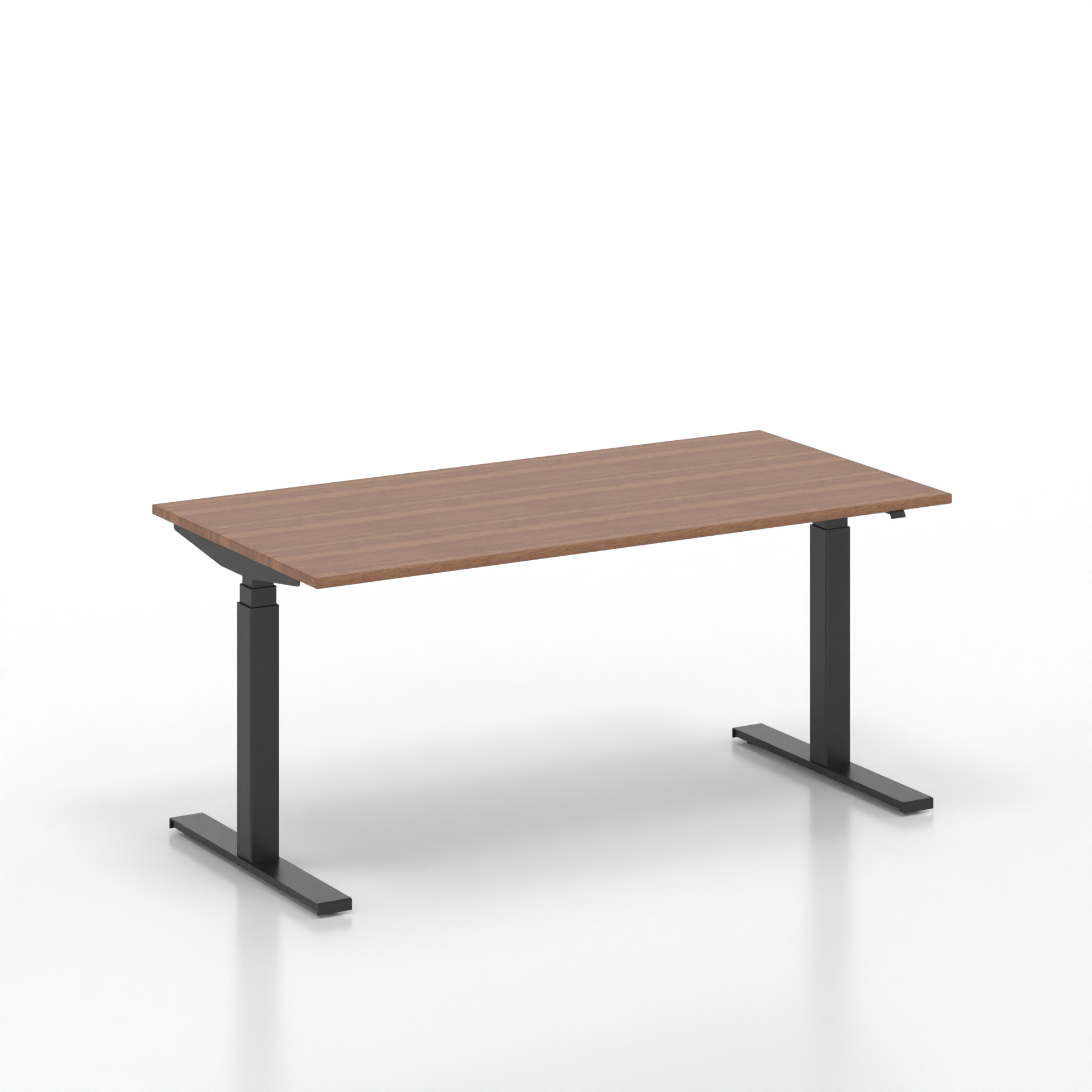 Schreibtisch el. höhenverstellbar Tradingzone GO Swiss (Nussbaum, Neu, 160x80, Schwarz, Schwarz)