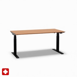 Schreibtisch el. höhenverstellbar Tradingzone GO Swiss (Nussbaum, Neu, 160x80, Schwarz)