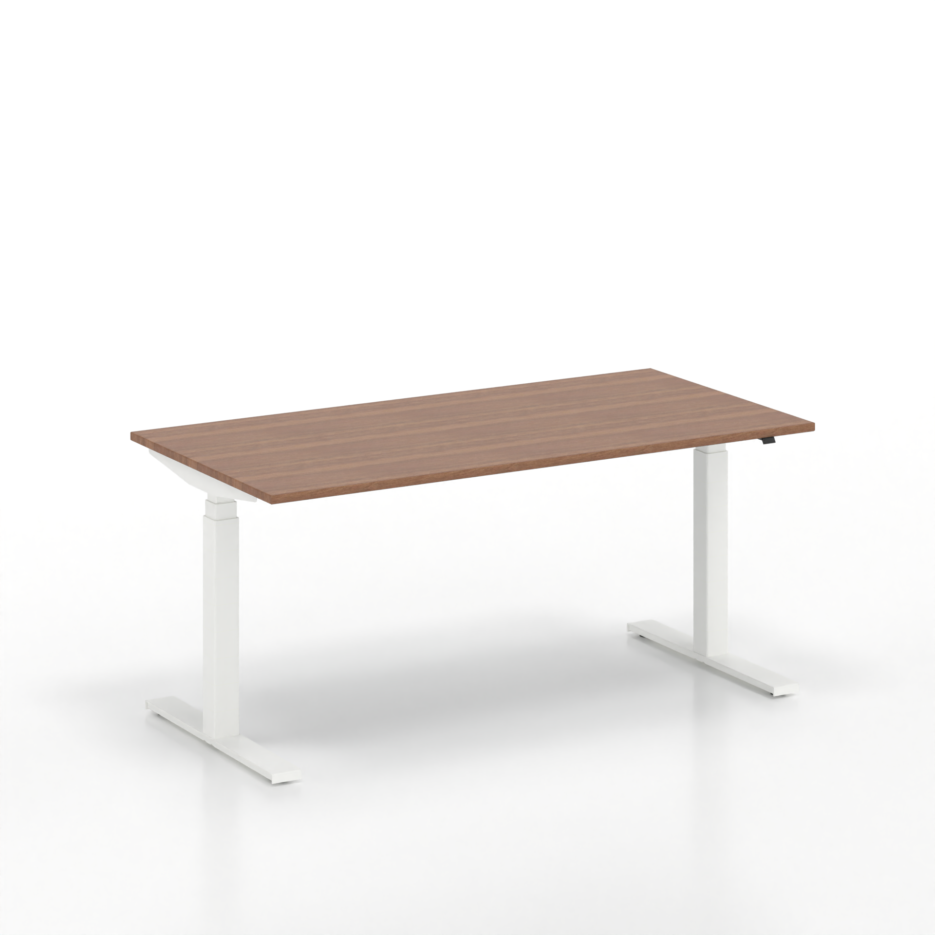 Schreibtisch el. höhenverstellbar Tradingzone GO Swiss (Nussbaum, Neu, 160x80, Weiss, Weiss)