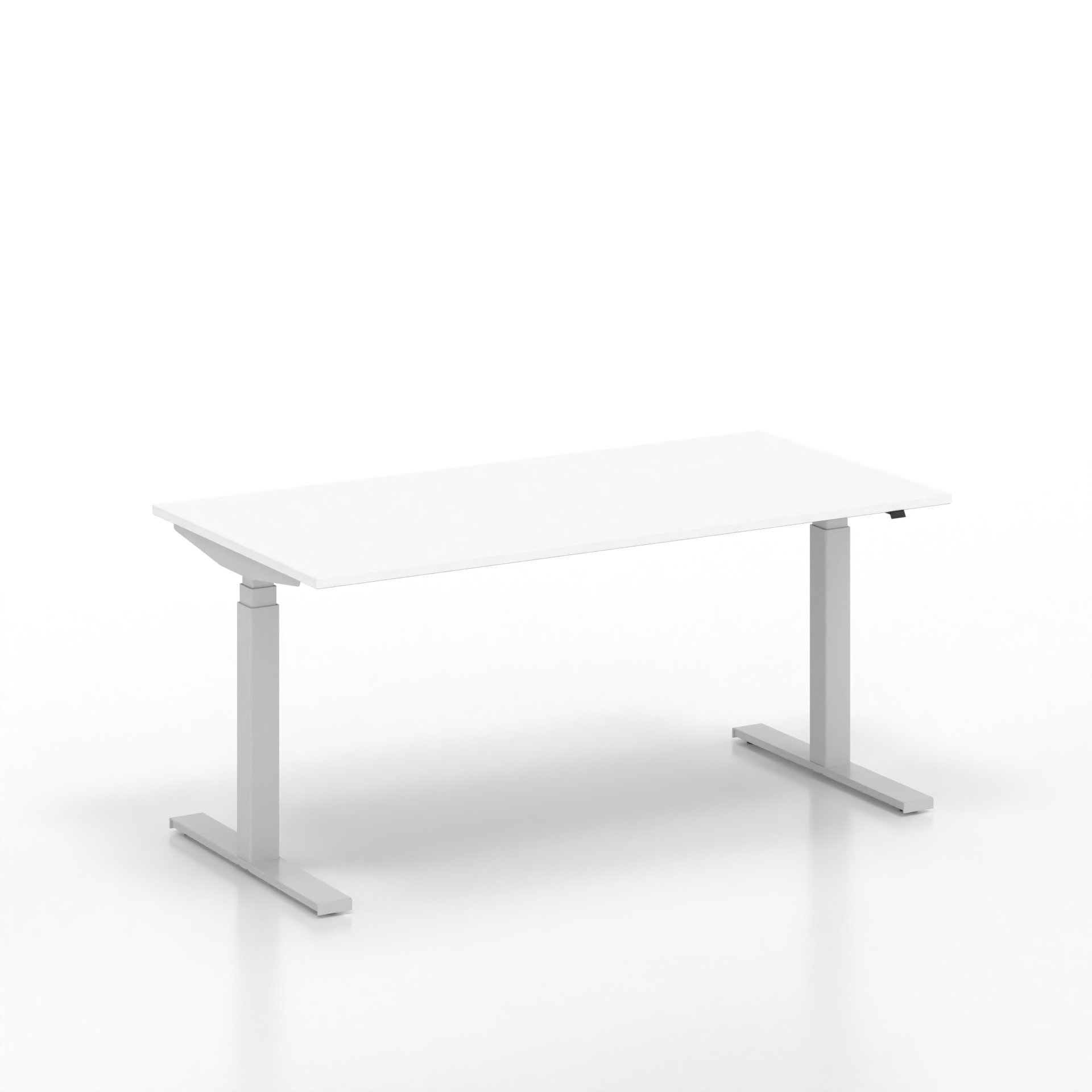 Electric height-adjustable desk Tradingzone GO Swiss (White, New, 160x80, Silver gray, Silver gray)