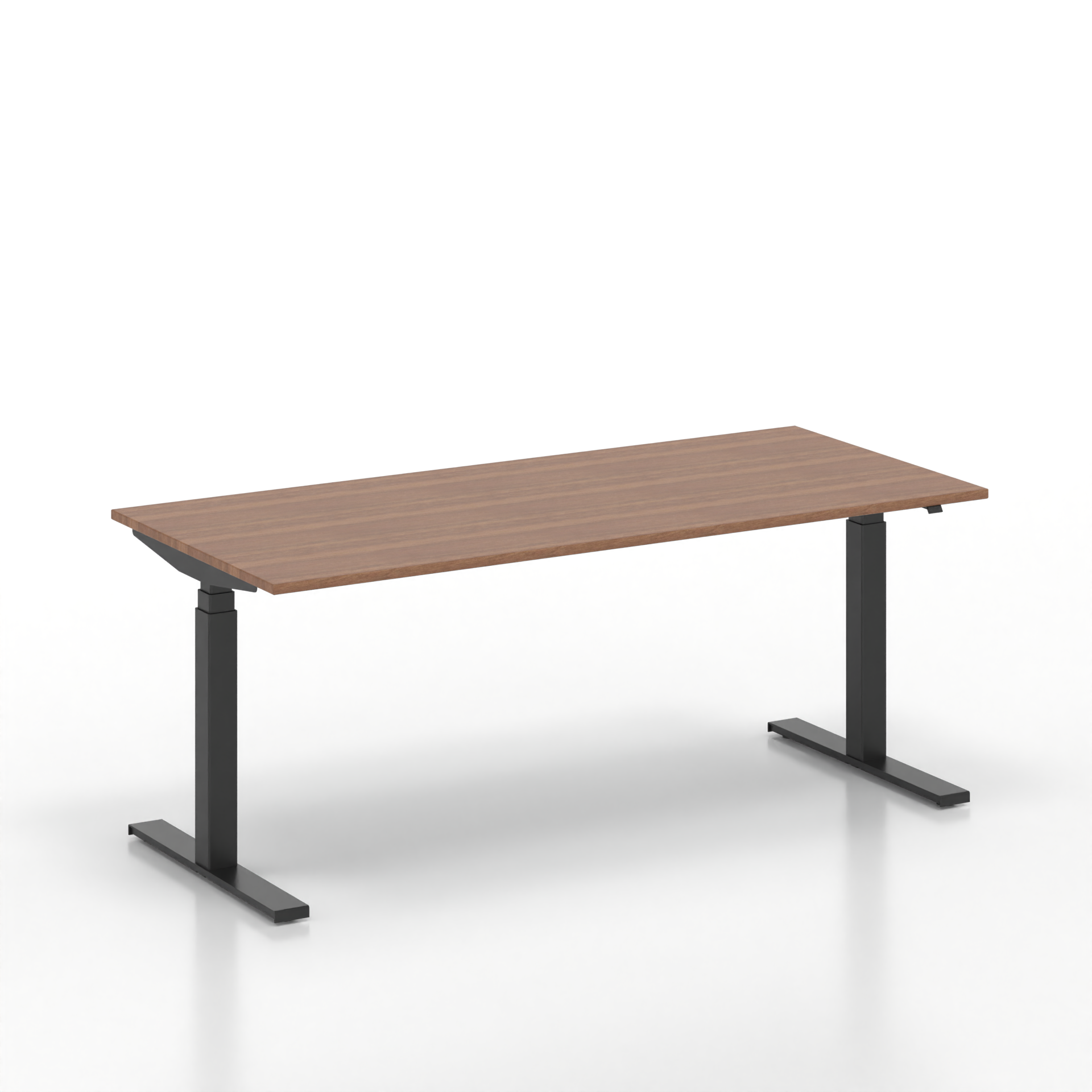 Schreibtisch el. höhenverstellbar Tradingzone GO Swiss (Nussbaum, Neu, 180x80, Schwarz, Schwarz)