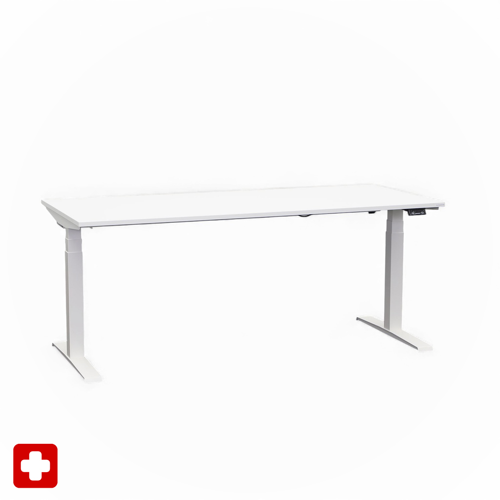Ergonomischer Schreibtisch el. höhenverstellbar Tradingzone GO Swiss 180x80 cm, Weiss/Weiss, Neu, Tisch - ideal fürs Homeoffice oder Büro