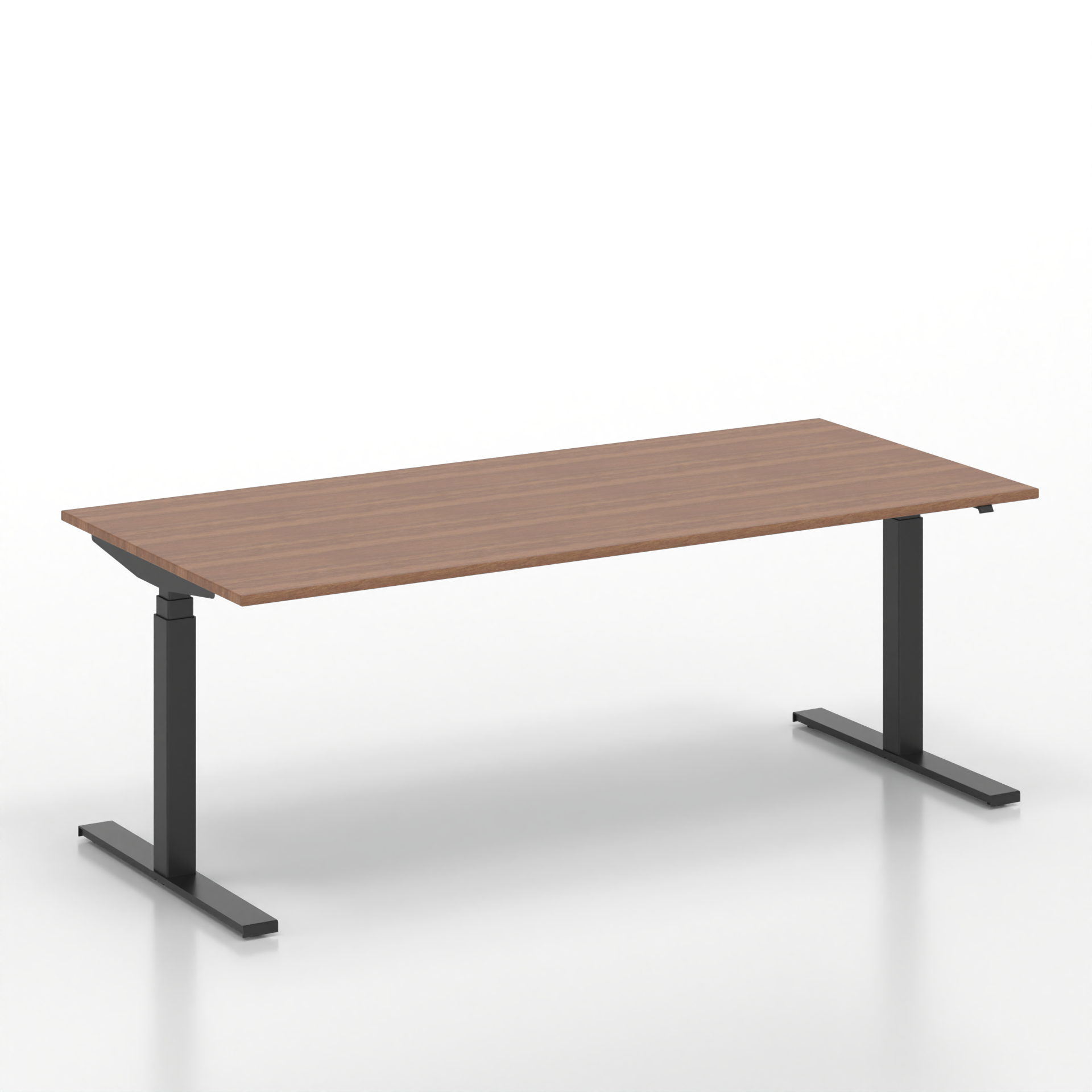 Schreibtisch el. höhenverstellbar Tradingzone GO Swiss (Nussbaum, Neu, 200x90, Schwarz, Schwarz)